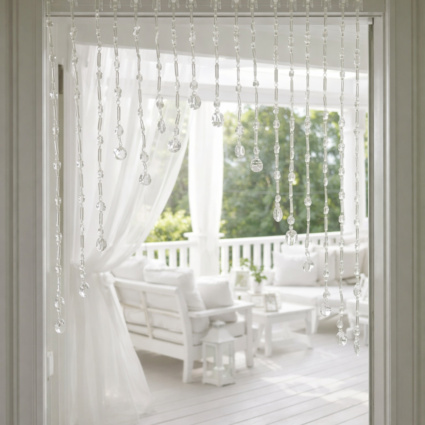 Beaded doorway curtain