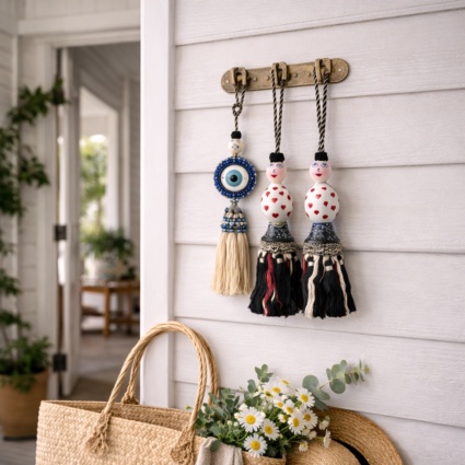 Hearts set of 2 Tassels