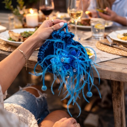 Isabel Crushed Velour Pouch