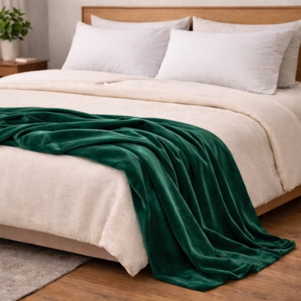 Carla Emerald Velvet Throw