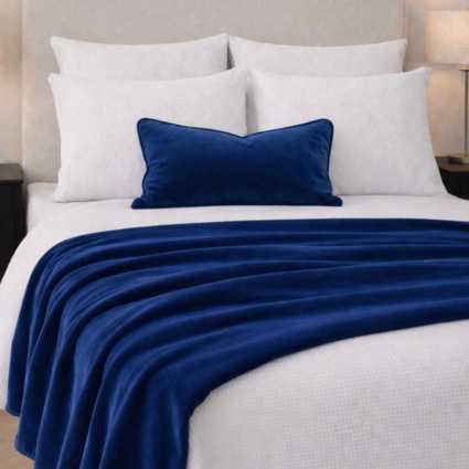 Carla Blue Velvet Luxury Throw