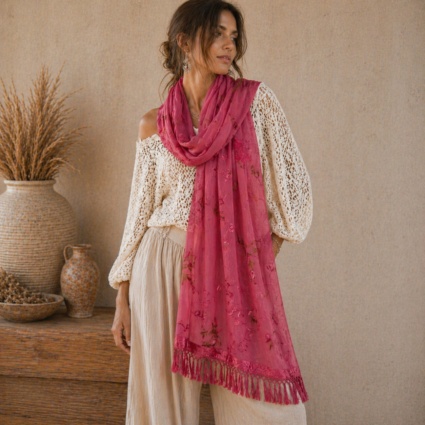 Chiffon Floral Shawl