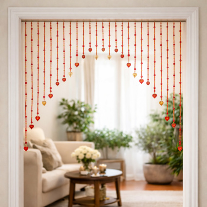 Beaded doorway curtain