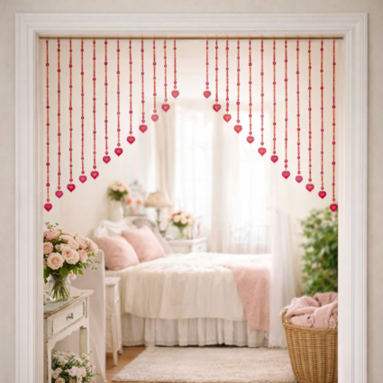 Beaded doorway curtain