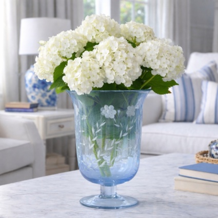 Blue Edge Glass Vase