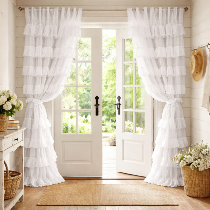 Set of 2 Frilly Curtains