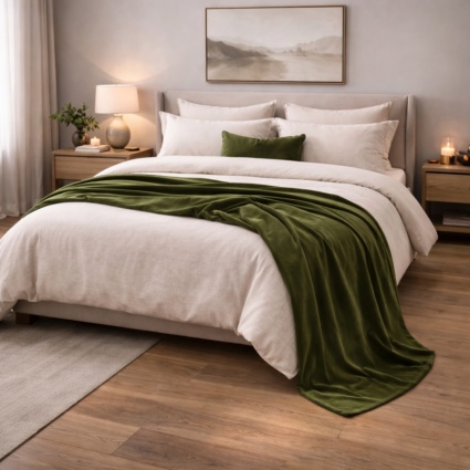 Carla Olive Luxury Velvet Throw